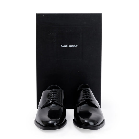 Saint Laurent Black Patent Leather Montaigne 25 Uniform, Size 37