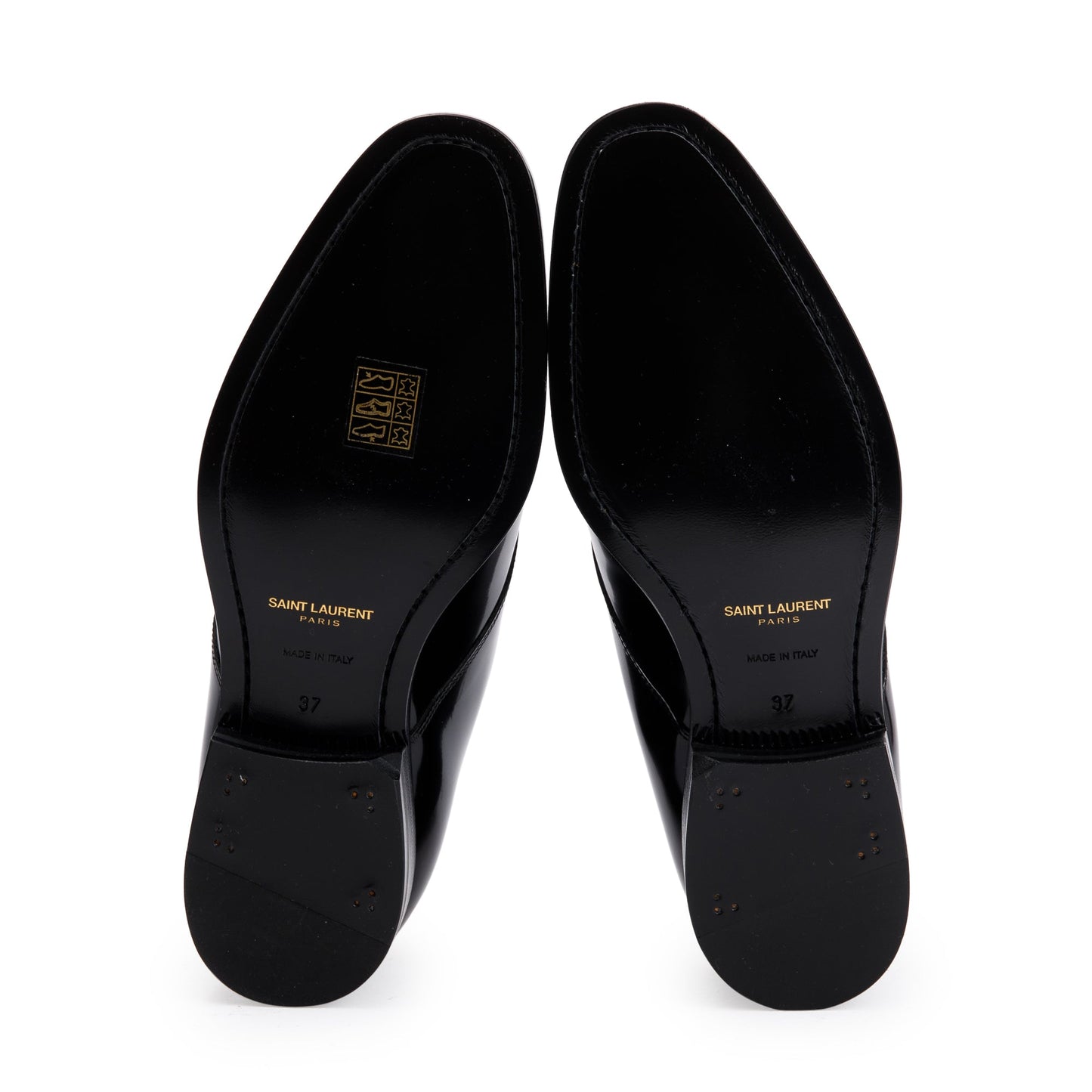 Saint Laurent Black Patent Leather Montaigne 25 Uniform, Size 37