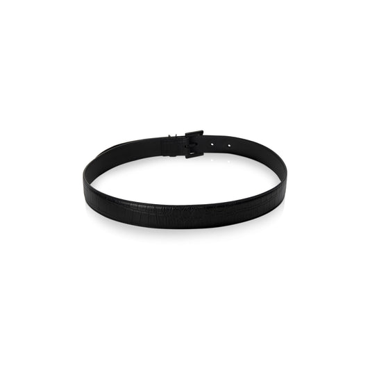 Saint Laurent Crocodile Embossed Monogram Belt