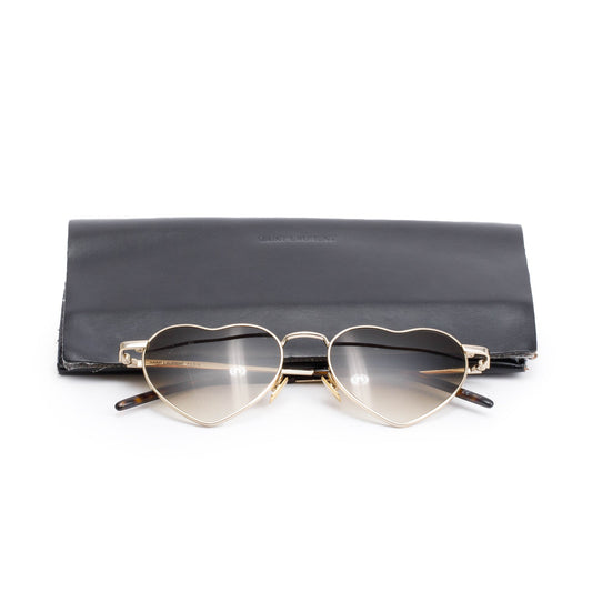Saint Laurent Gold Tone New Wave SL 301 Loulou Heart Sunglasses