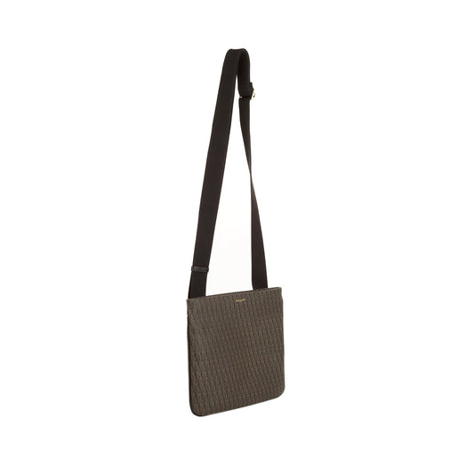 Saint Laurent Monogram Canvas Flat Messenger Bag