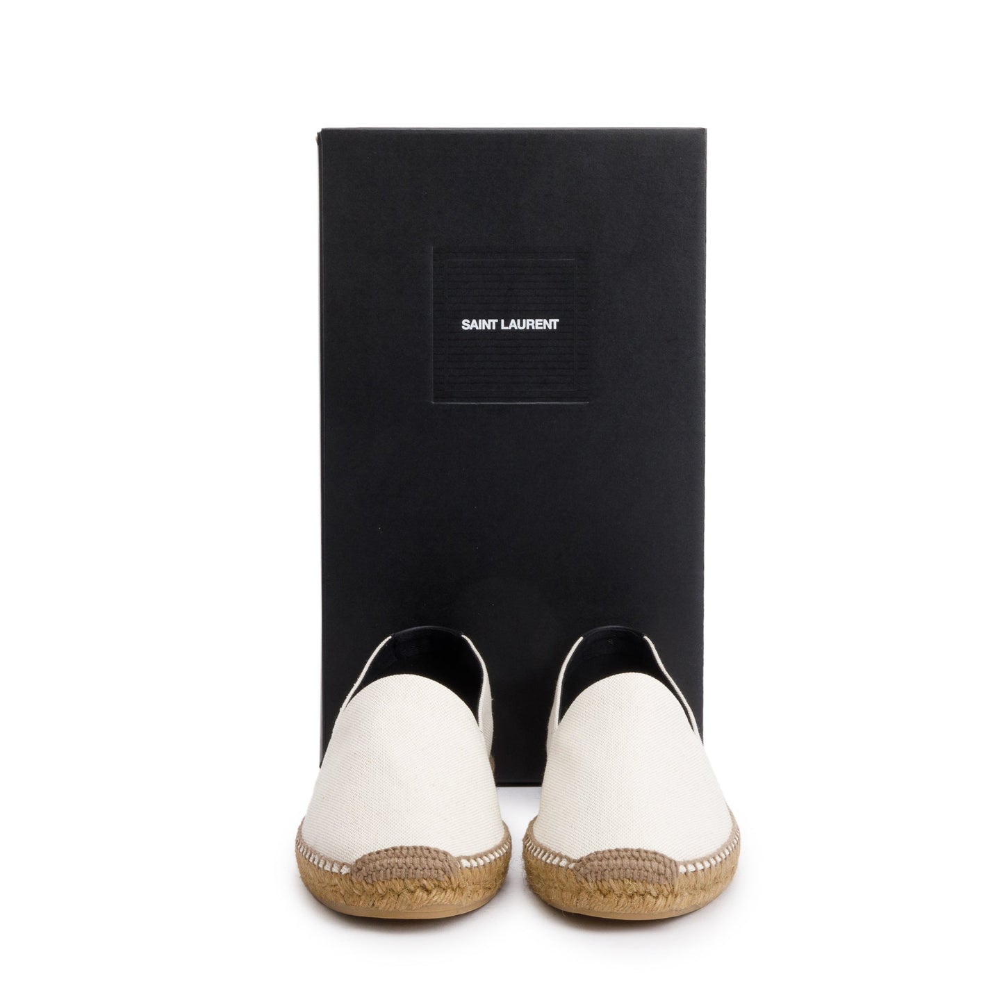 Saint Laurent Natural Beige Canvas Espadrilles, Size 45