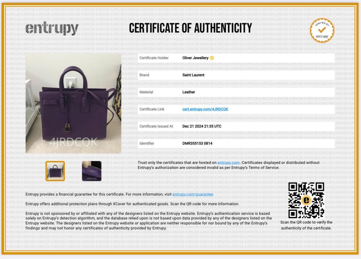 Saint Laurent Purple Calfskin Leather Small Sac De Jour