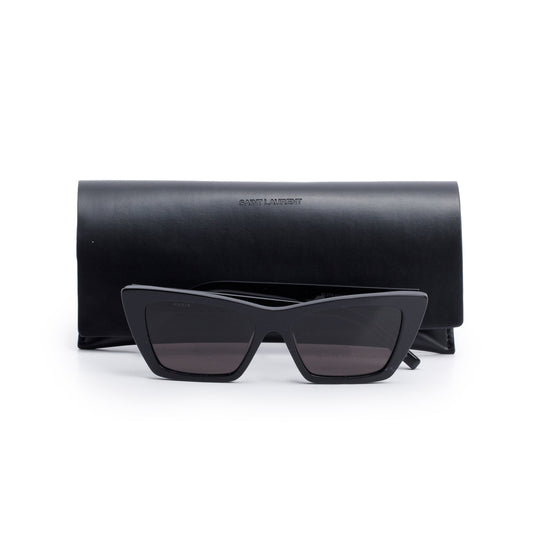 Saint Laurent SL 276 Black Acetate Mica Cat Eye Sunglasses