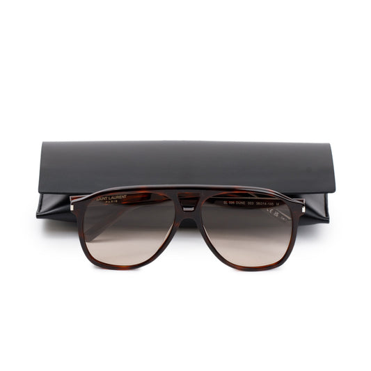 Saint Laurent SL596 Dune Tortoiseshell Acetate Sunglasses