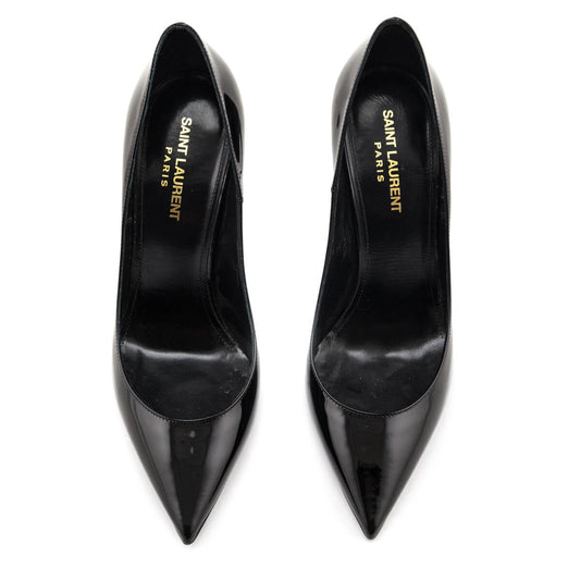 Luxury Saint Laurent Trending 2025 Black Patent Zoe 105 Pumps Size US 8.5 | EU 38.5