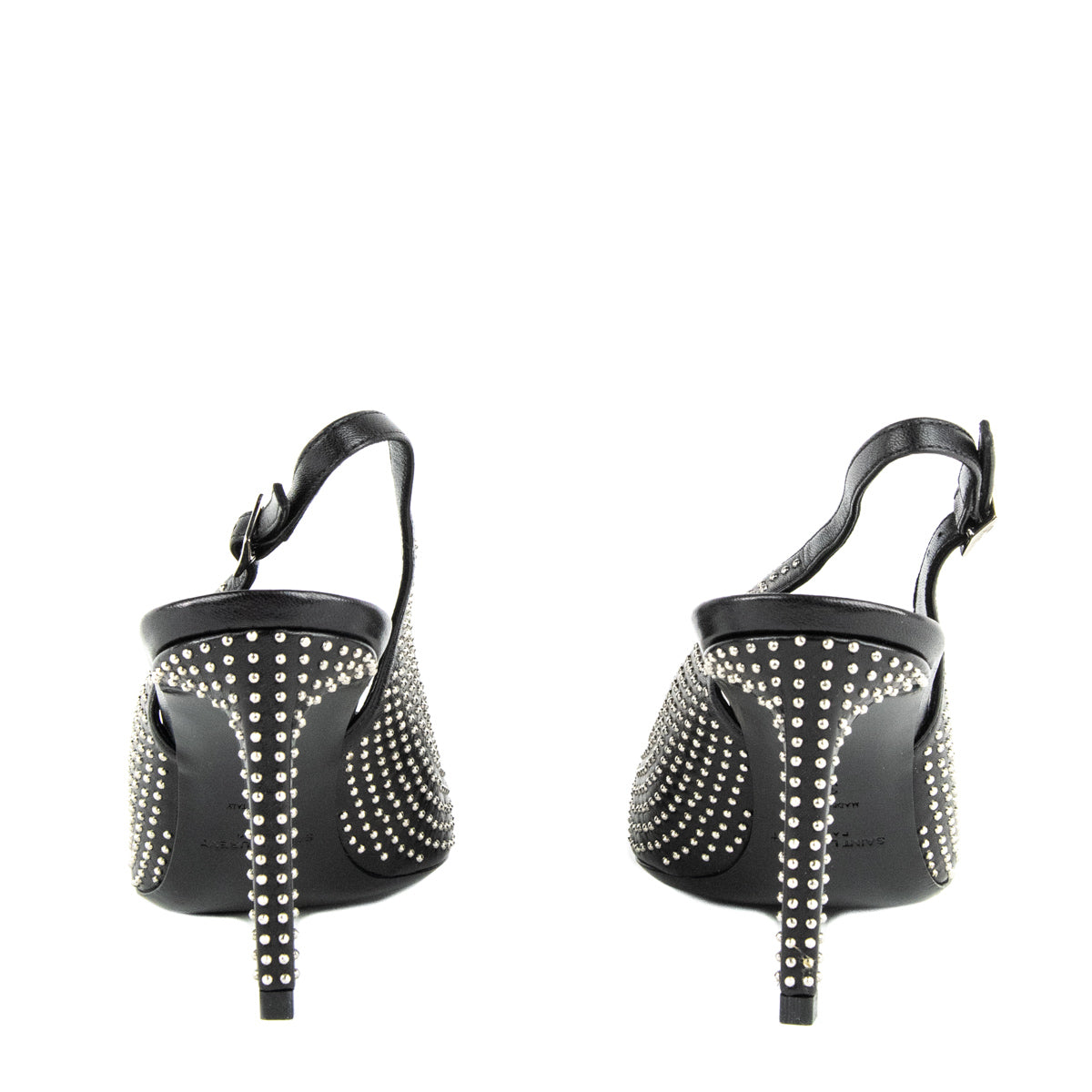 Luxury Saint Laurent Trending 2025 Black Paril Studded Slingback 90 Pumps Size US 7 | EU 37