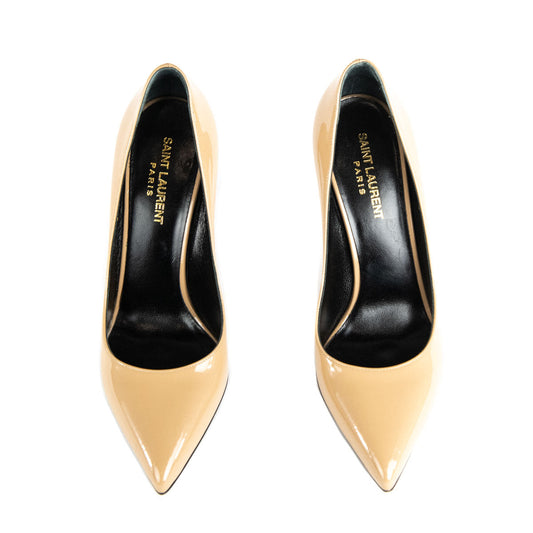 Luxury Saint Laurent Trending 2025 Nude Patent Pumps Size US 8 | EU 38