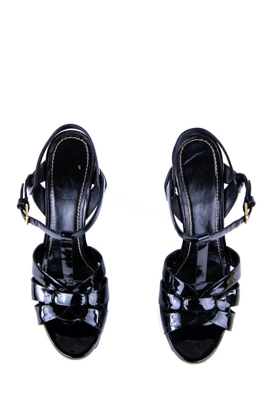 Luxury Saint Laurent Trending 2025 Black Patent Leather Tribute Pumps Size 10 | EU 40