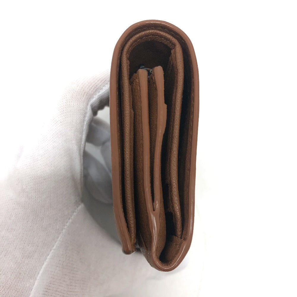 BOTTEGAVENETA Trifold wallet leather Brown INTRECCIATO Compact wallet Women