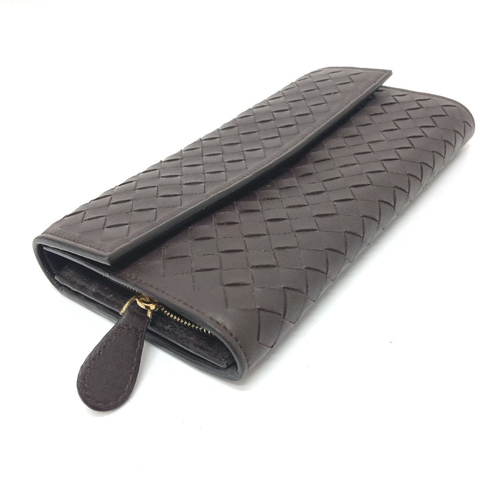 BOTTEGAVENETA Long Wallet Purse 150509 leather Brown INTRECCIATO mens