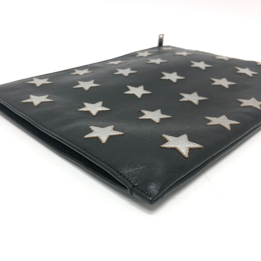 SAINT LAURENT Clutch bag leather black Star patch Women