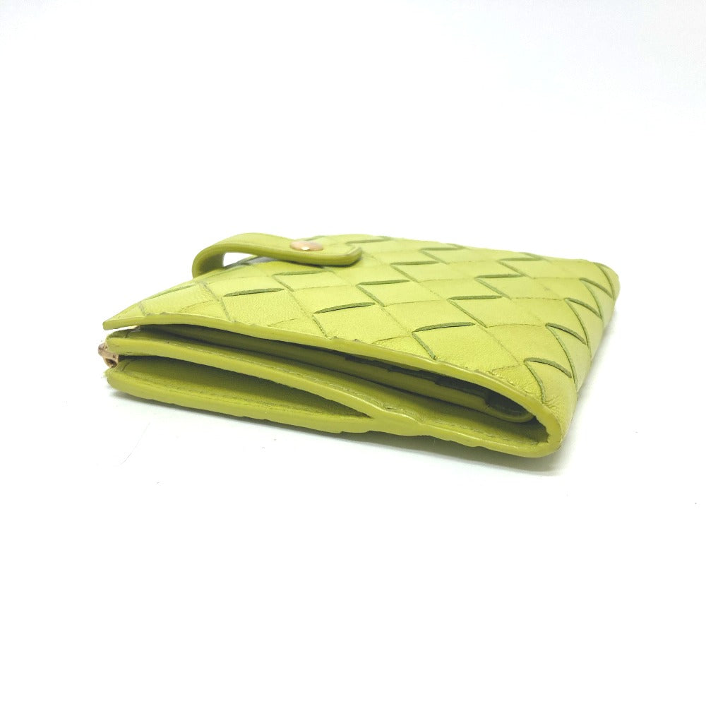 BOTTEGAVENETA Folded wallet 600270 leather green INTRECCIATO Women