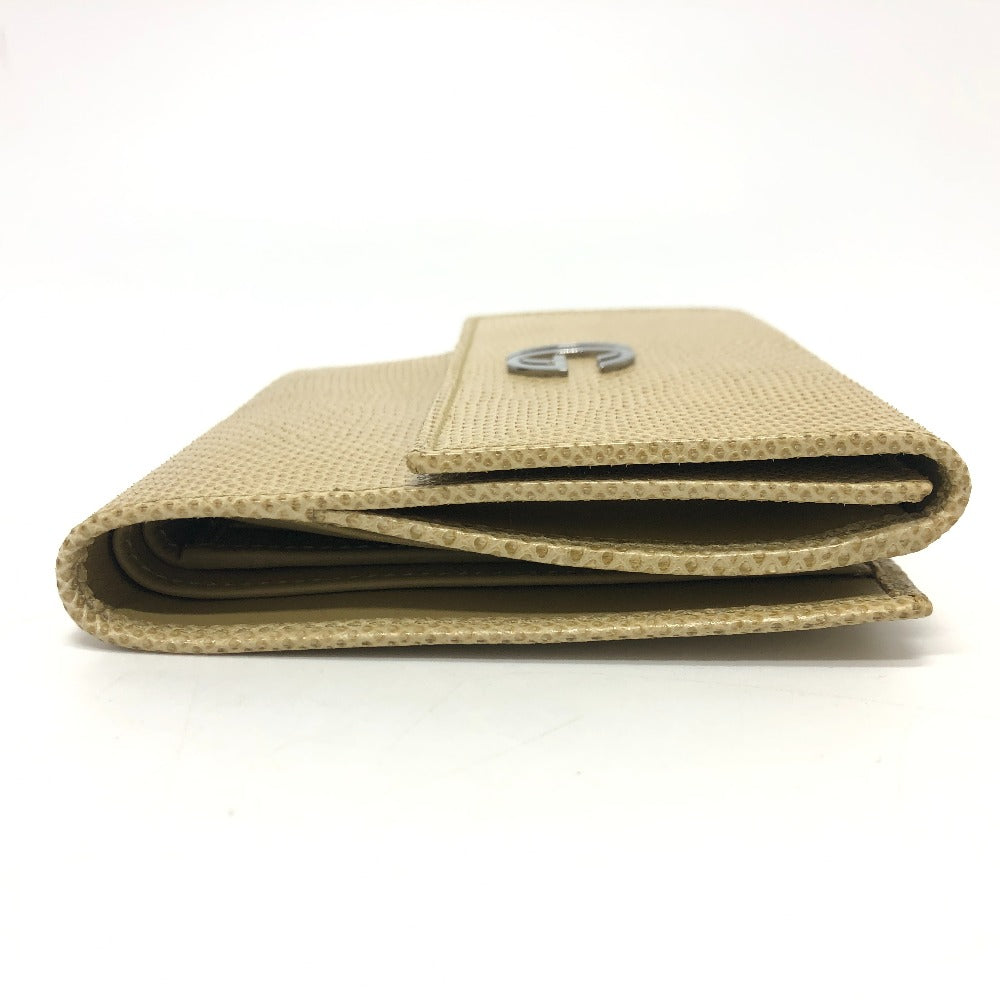 GUCCI Folded wallet leather beige GG Marmont logo