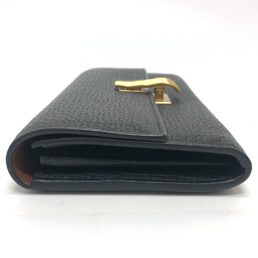 BOTTEGAVENETA Long Wallet Purse leather black Palmerat Women