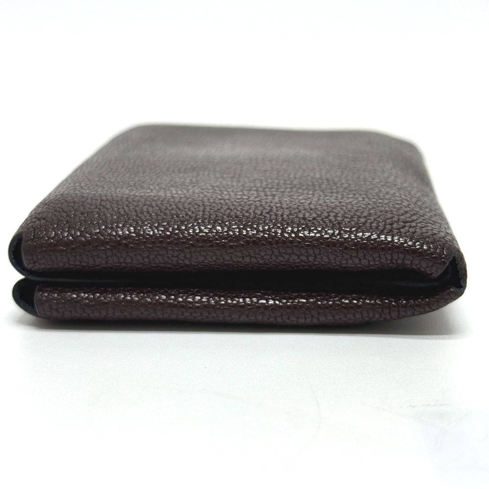 HERMES Folded wallet Shave Luco Romandel Brown Slim Calvi Duo Women