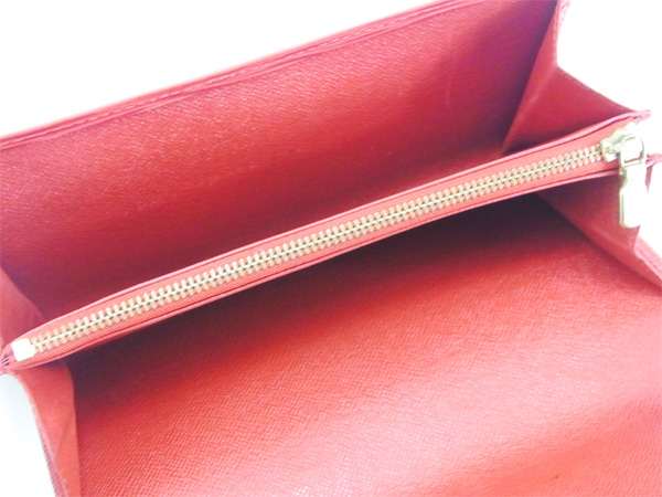 LOUIS VUITTON Long Wallet Purse M60316 Red Pochette Porto Monécredi