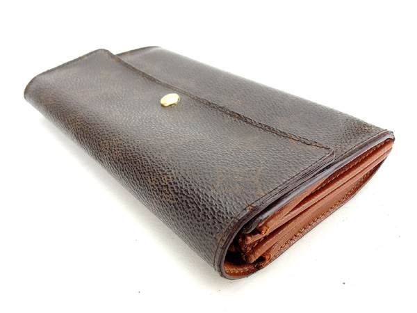 LOUIS VUITTON Long Wallet Purse M61725 Brown Pochette Porto Monécredi