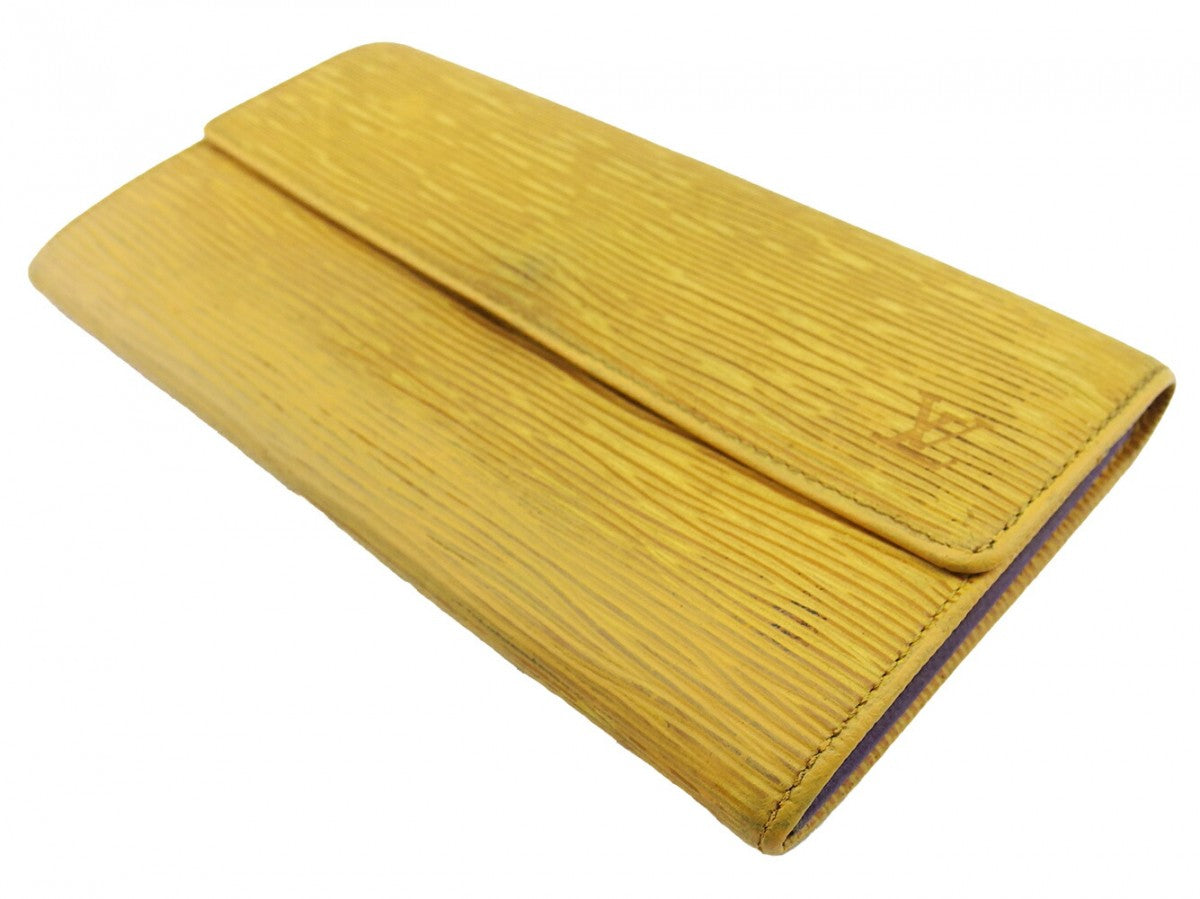 LOUIS VUITTON Long Wallet Purse M63579 Tassiri Yellow Pochette Porto Monécredi