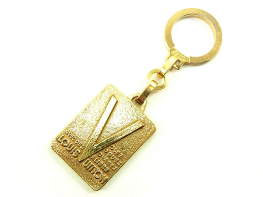 LOUIS VUITTON Key ring Gold Plated gold