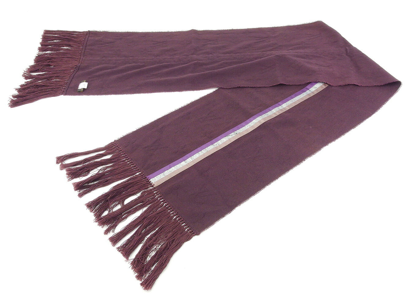 LOUIS VUITTON Scarf Brown Purple Silver