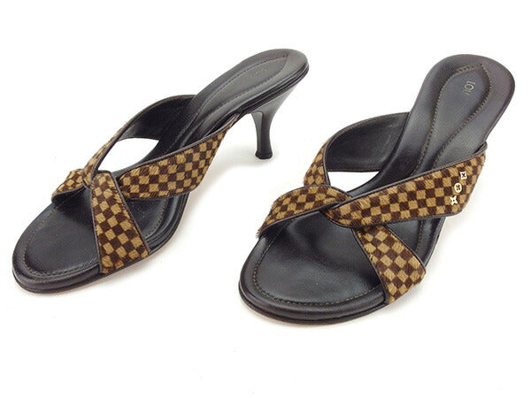 LOUIS VUITTON Mule Beige x brown x gold 36