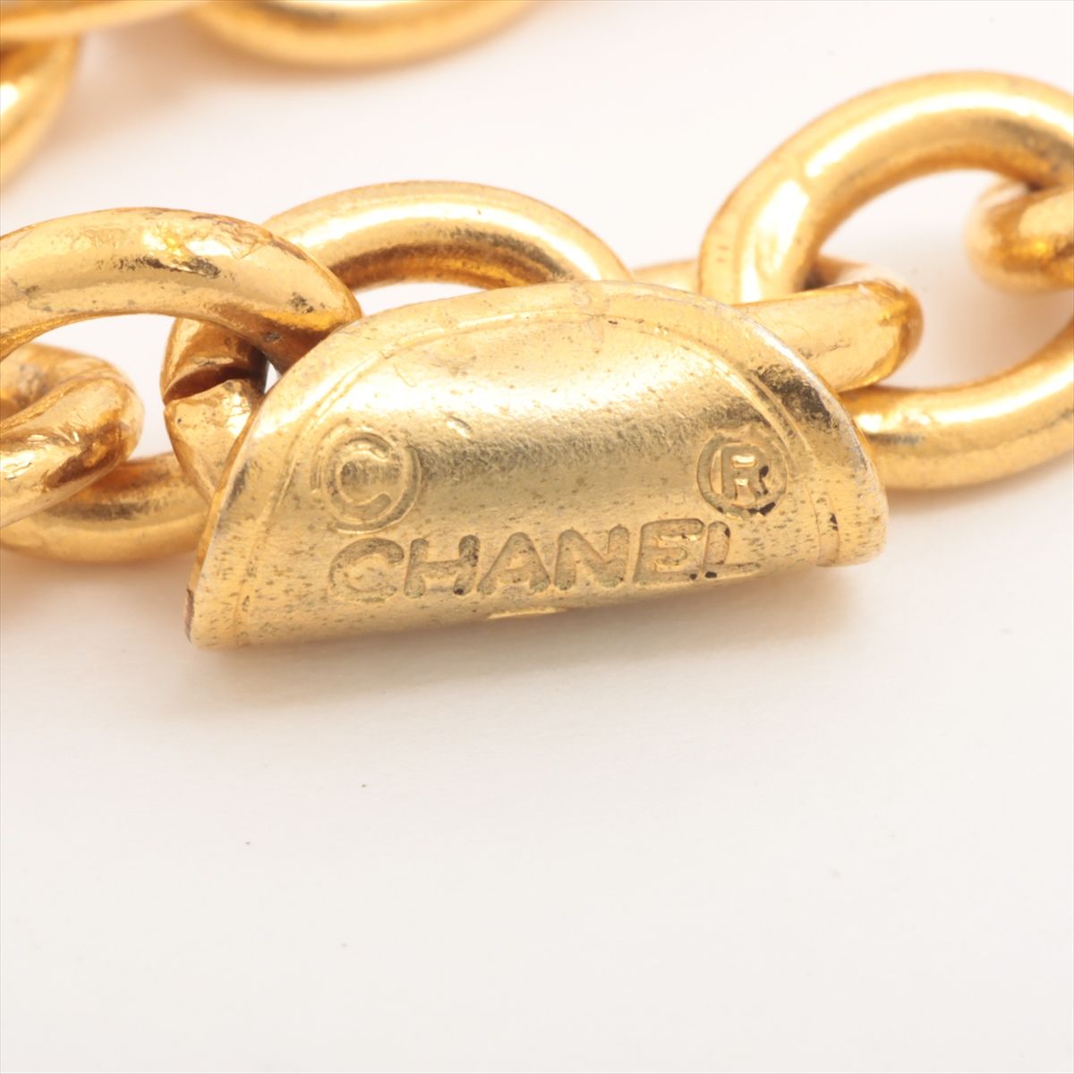 Chanel Gold Metal Quilted Flap Bag Multi-Chain Necklace
