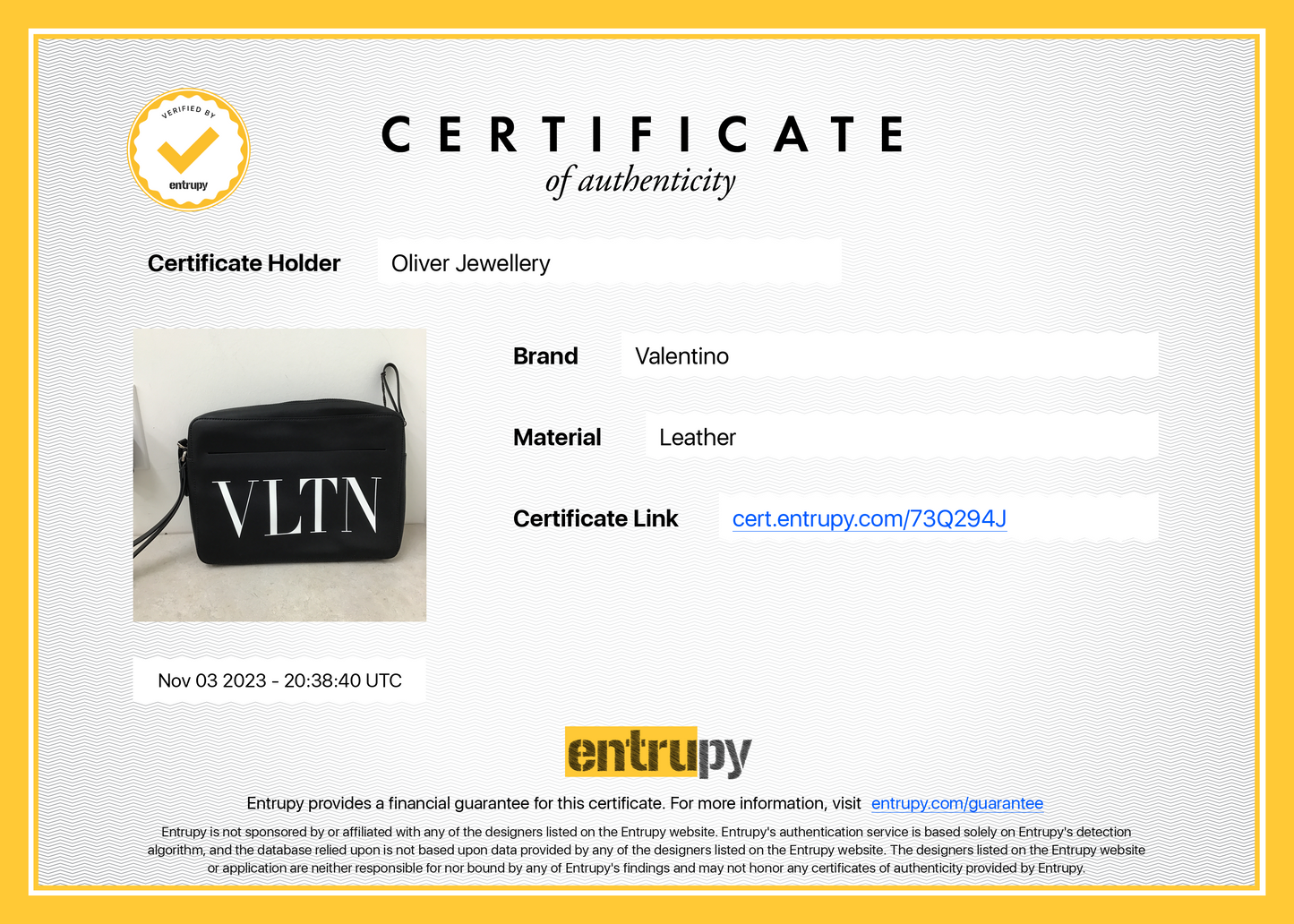 Valentino Black Calfskin Leather VLTN Clutch