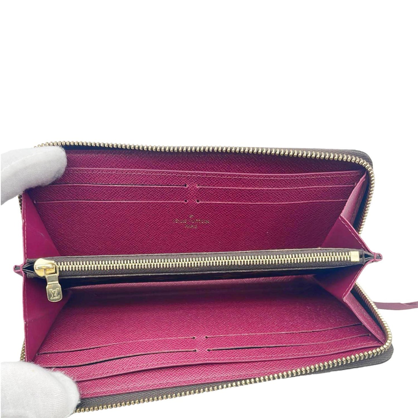 LOUIS VUITTON Portefeuille Clemence Monogram Canvas Zippy Wallet Brown