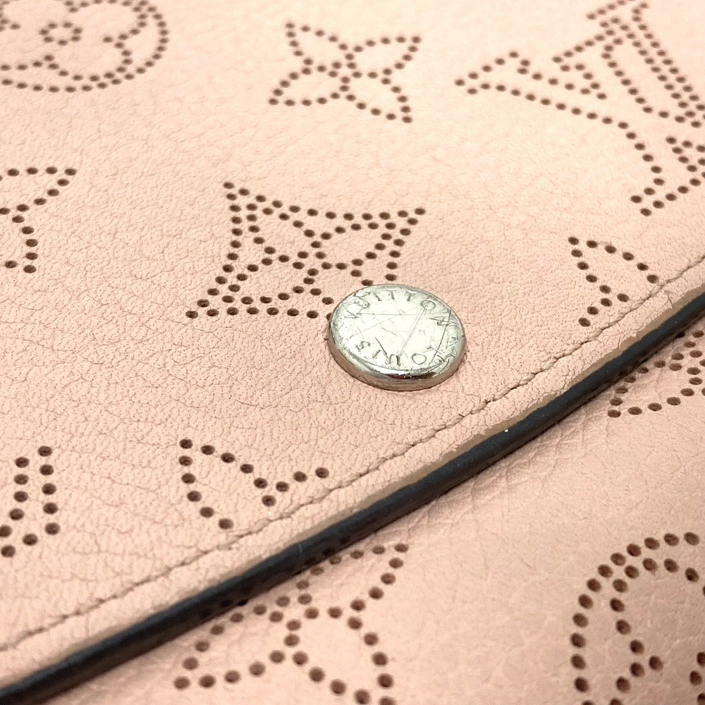 LOUIS VUITTON Long Wallet Purse M60145 monogram mahina leather pink Monogram Mahina Portefeuille Iris Women