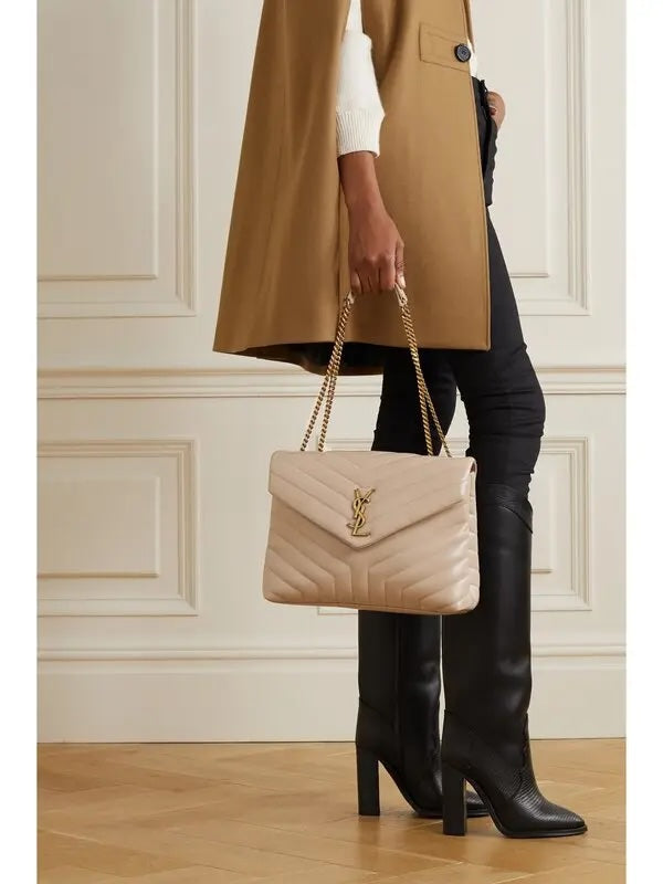 YSL CALFSKIN QUILTED MONOGRAM LOULOU MEDIUM "Y" CHAIN BAG