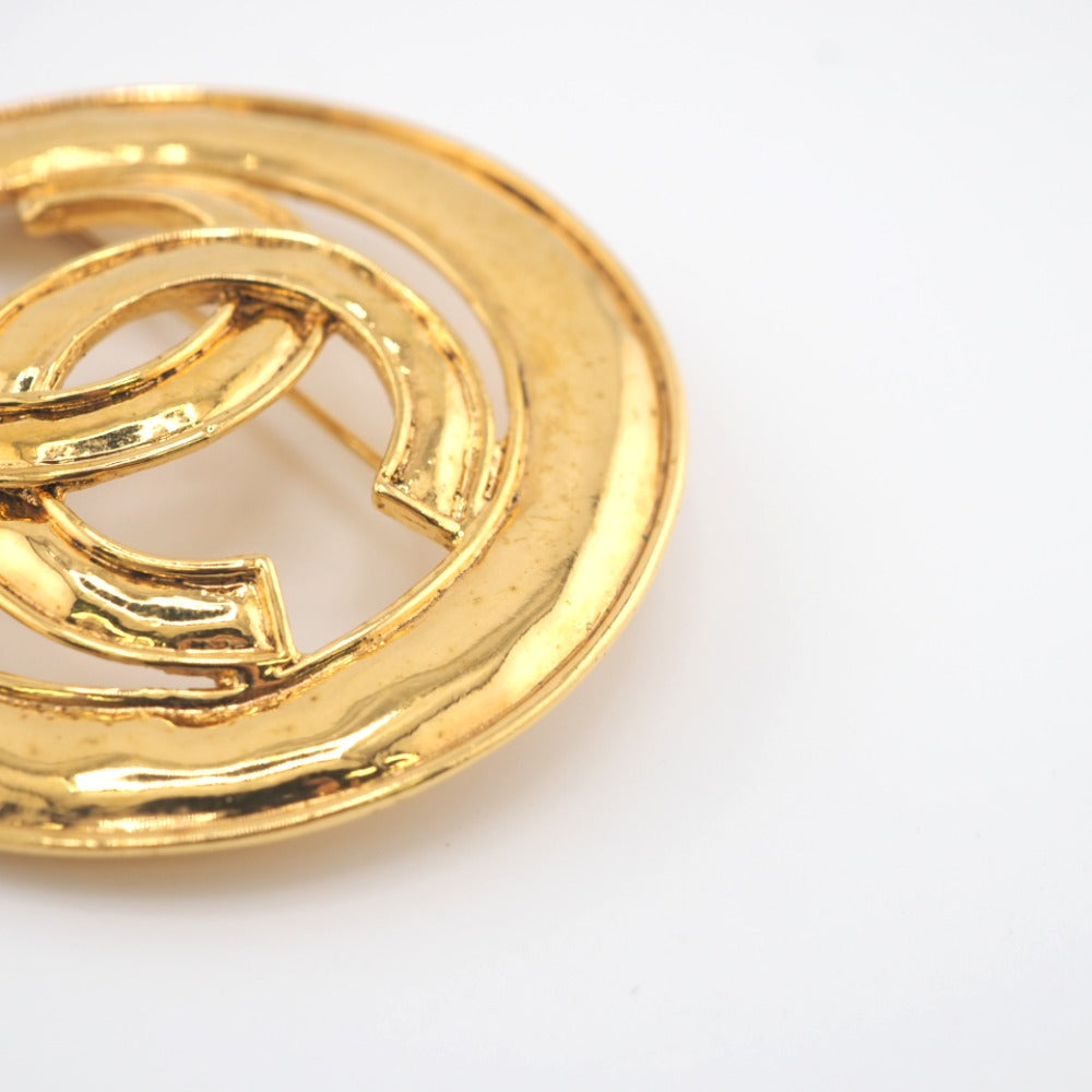 CHANEL Brooch Gold Plated gold COCO Mark