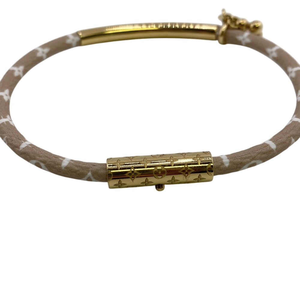 LOUIS VUITTON bracelet M8067 Gold Plated, Leather pink Monogram Bracelet Duogram