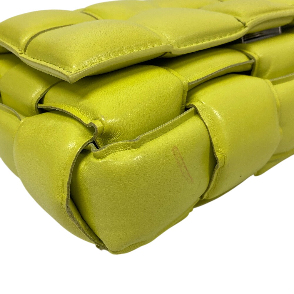 BOTTEGAVENETA Shoulder Bag leather yellow Padded cassette INTRECCIATO Women