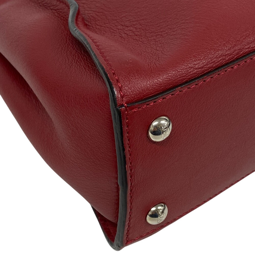 FENDI Handbag 8BN290 leather Red 2WAY Shoulder Bag Peek-a-boo regular Women