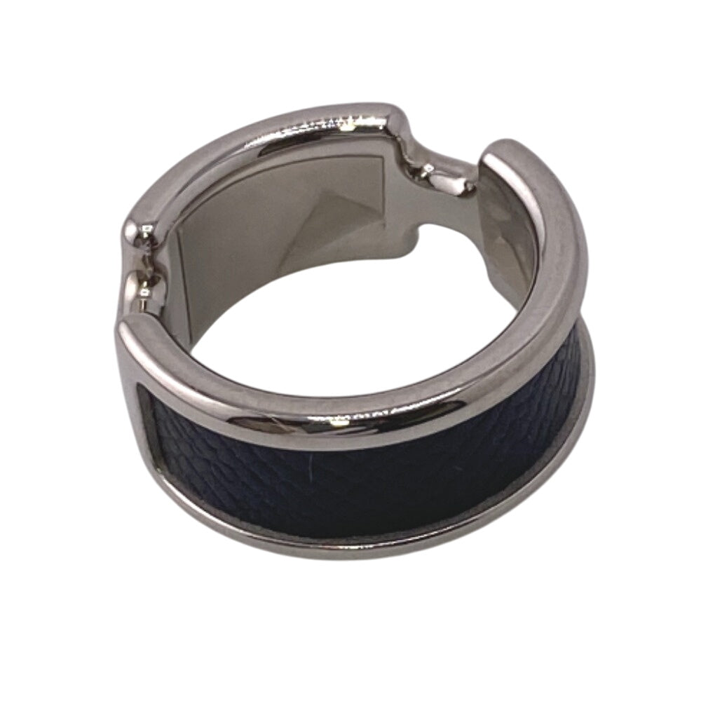 HERMES Ring Gold Plated, Leather black Olympe mens