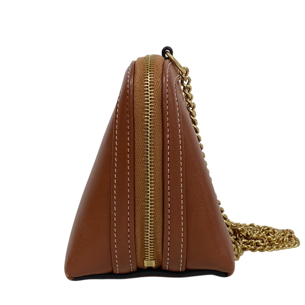 CELINE Shoulder Bag leather Brown Triomphe Women