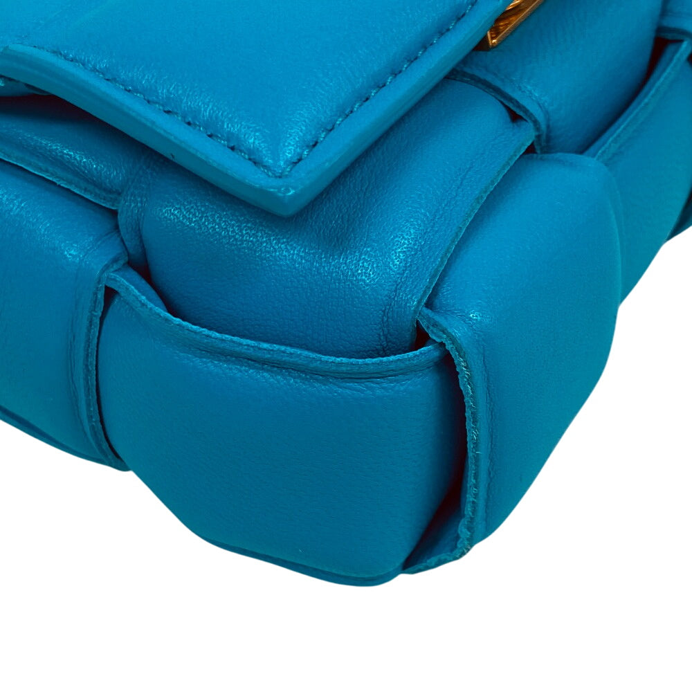 BOTTEGAVENETA Shoulder Bag 716648 leather blue cassette Candy Patted Women