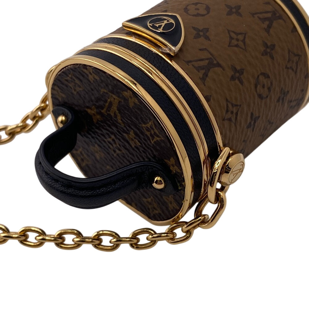 LOUIS VUITTON Necklace M80253 leather Brown Reverse Monogram micro cannes