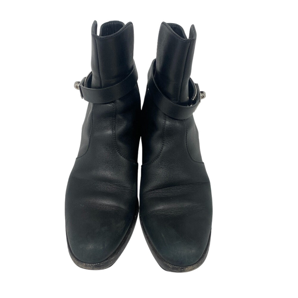 HERMES boots leather black frenchie Women 35 1/2