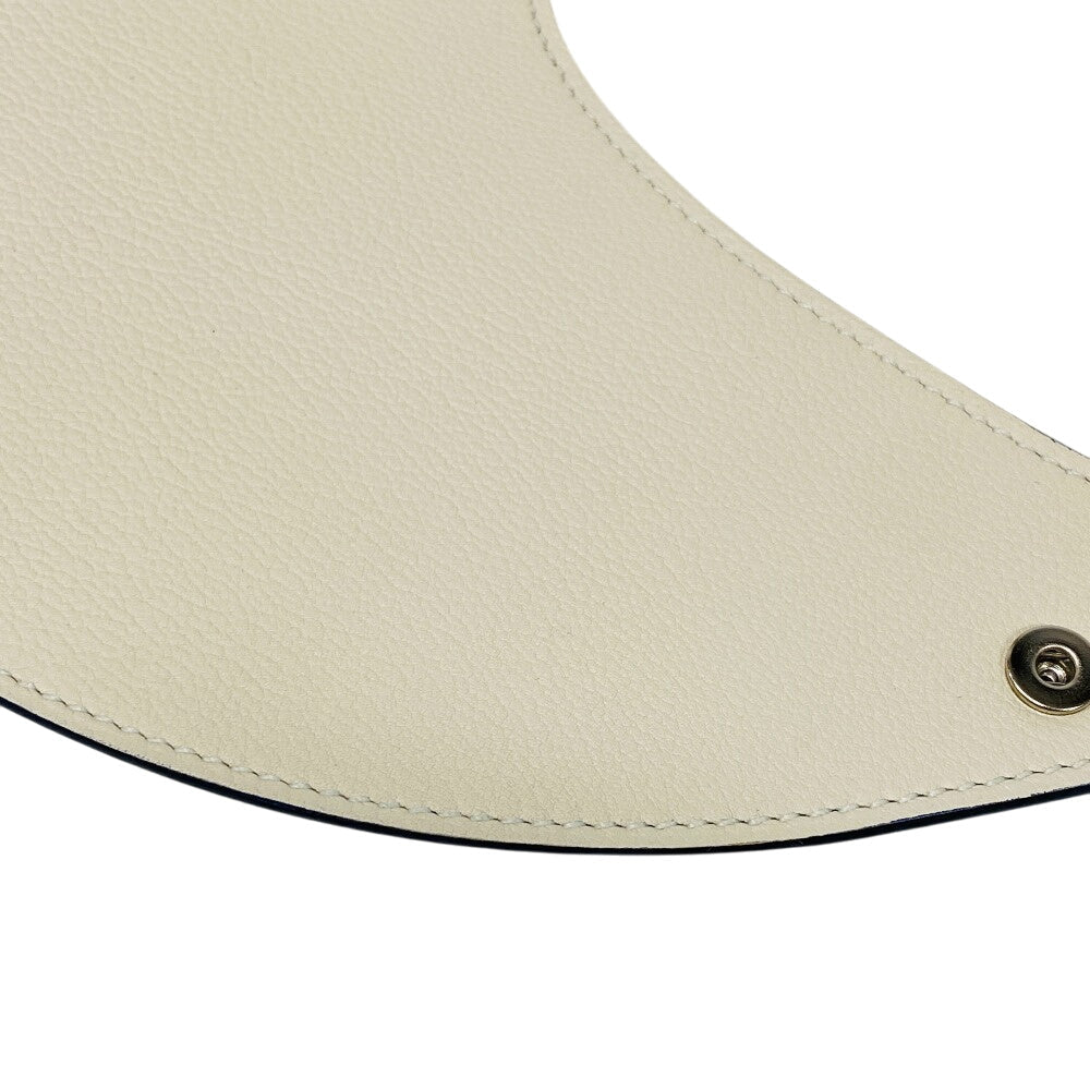 HERMES Sun visor leather blue reversible Women