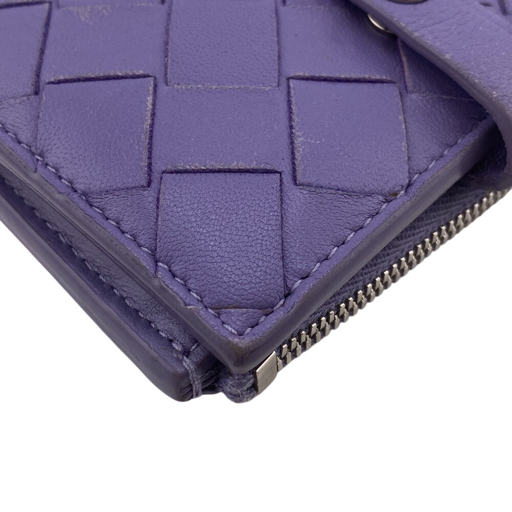 BOTTEGAVENETA Bifold Wallet 600270 leather purple Zip MAXI INTRECCIATO Women