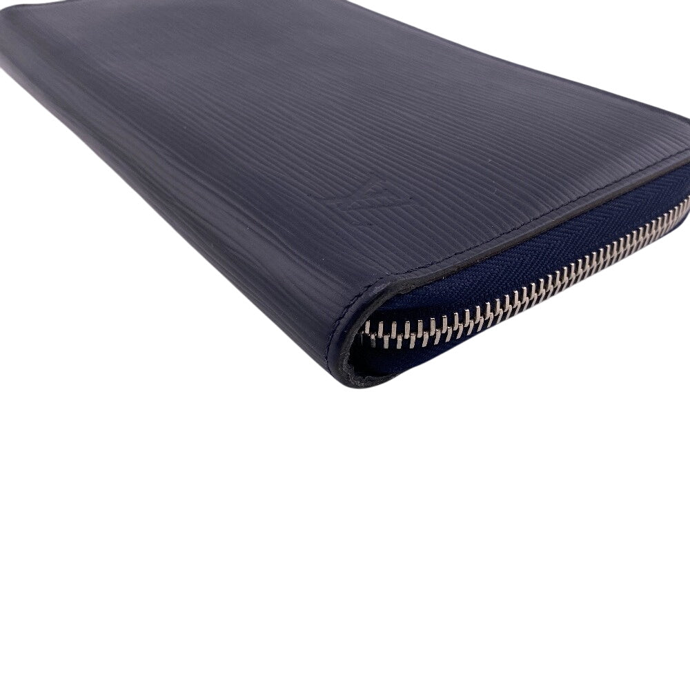 LOUIS VUITTON Long Wallet Purse M62644 leather Navy Zip Around Epi Zippy Organizer mens
