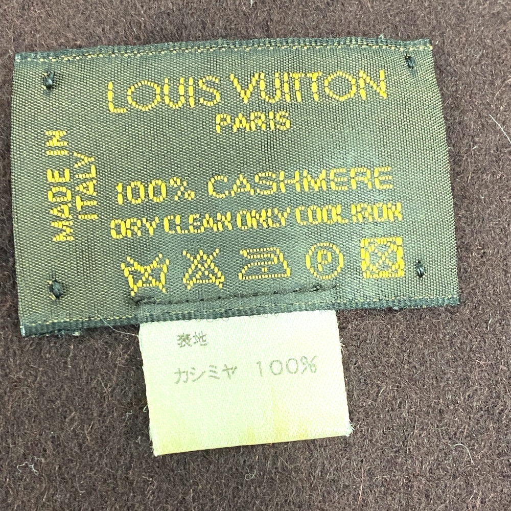 LOUIS VUITTON Scarf cashmere Brown LV logo Cashmere 100% Stall shawl mens(Unisex)