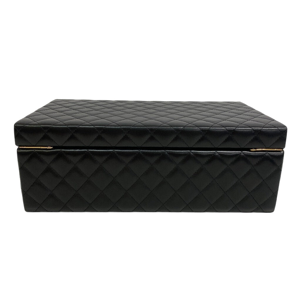 CHANEL Accessory case lambskin black Jewelry case Matrasse Women