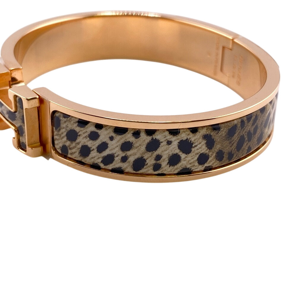 HERMES bracelet Gold Plated gold clicH Acinonyx jubatus