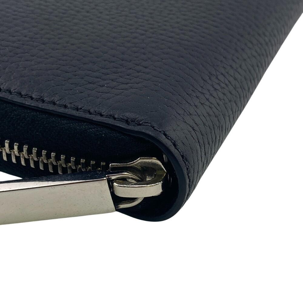 GUCCI Long Wallet Purse 771154 leather black GUCCI logo zip around wallet mens