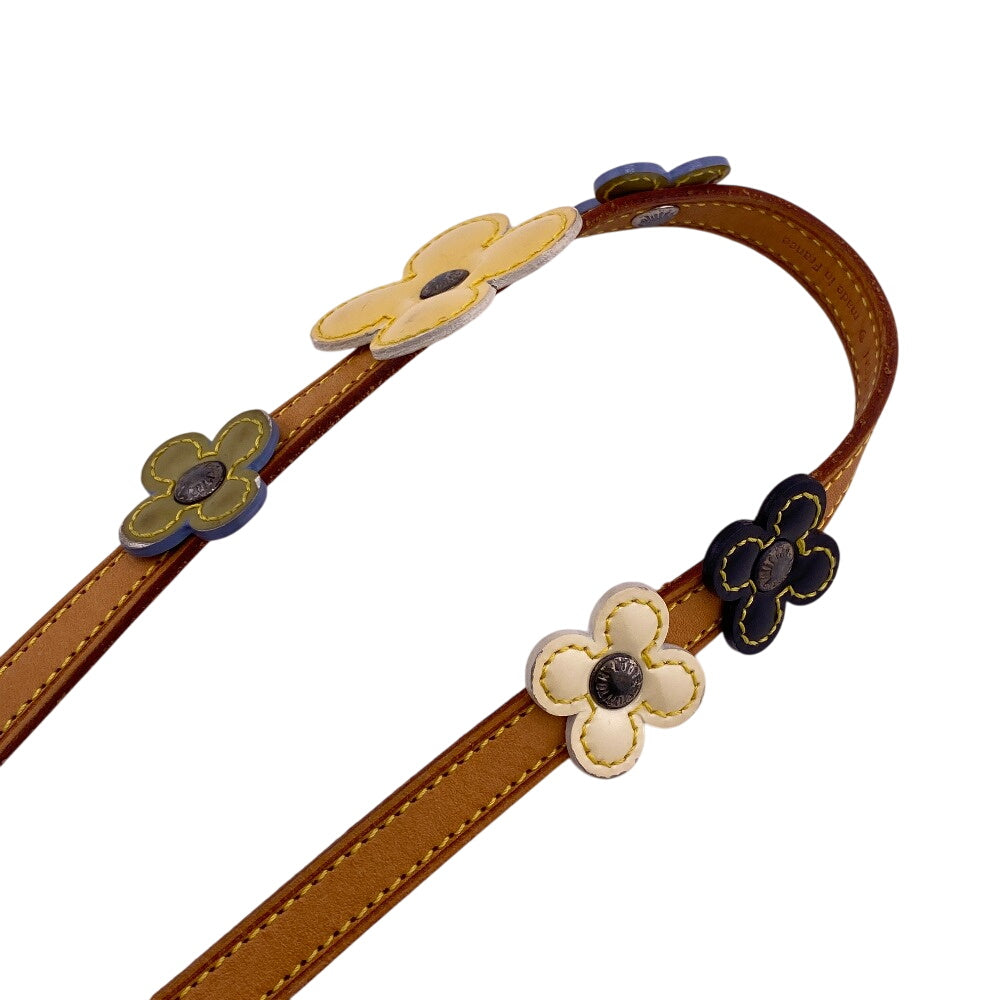 LOUIS VUITTON belt M92253 Leather, Vernis Brown Dress Belt flour Vernis Fleur Saint-Church Fleur Women
