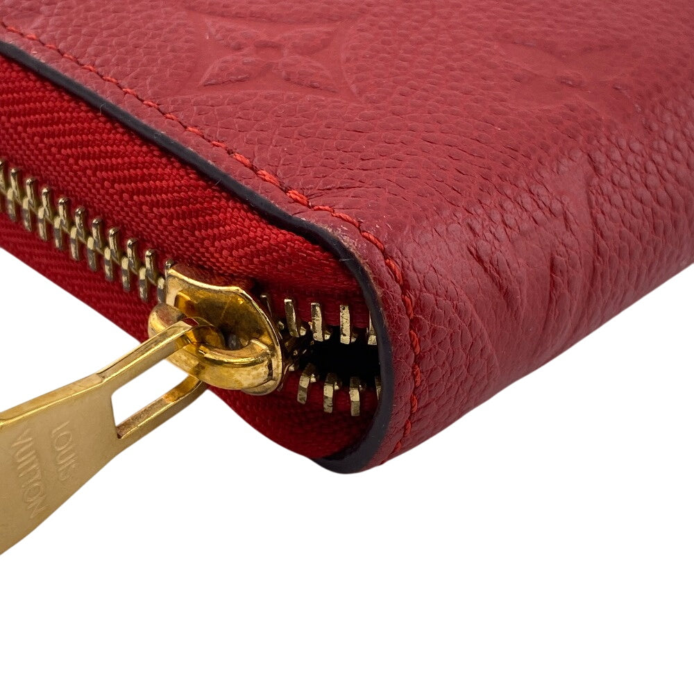 LOUIS VUITTON Long Wallet Purse M63691 leather Red Zip Around Monogram Ann Platt Zippy wallet Women