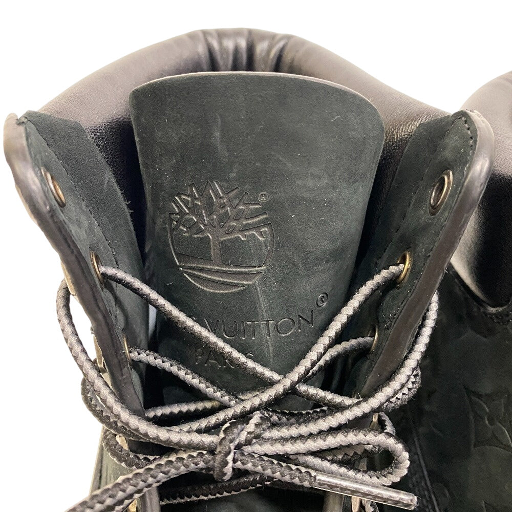 LOUIS VUITTON boots Nubuck, Leather black LOUIS VUITTON x Timberland ankle boots Monogram mens 8 1/2